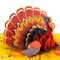 Paper Love 3D Pop Up Card - Thanksgiving Turkey Greeting, Perfect for Hostess Gift & Fall Holiday Wishes - 5" x 7" Cover with Note Tag